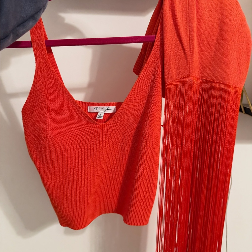 Vibrant Orange Knit Tank Top